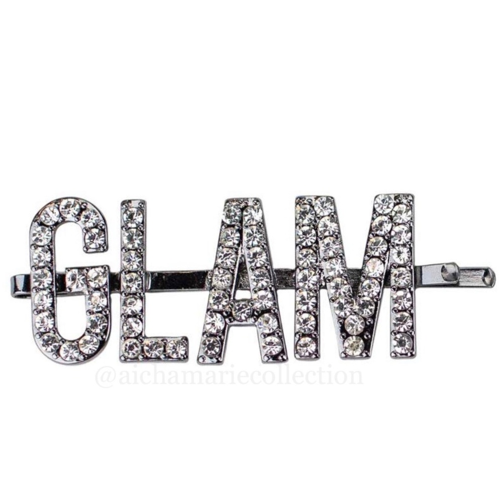 GLAM word Hair Clip